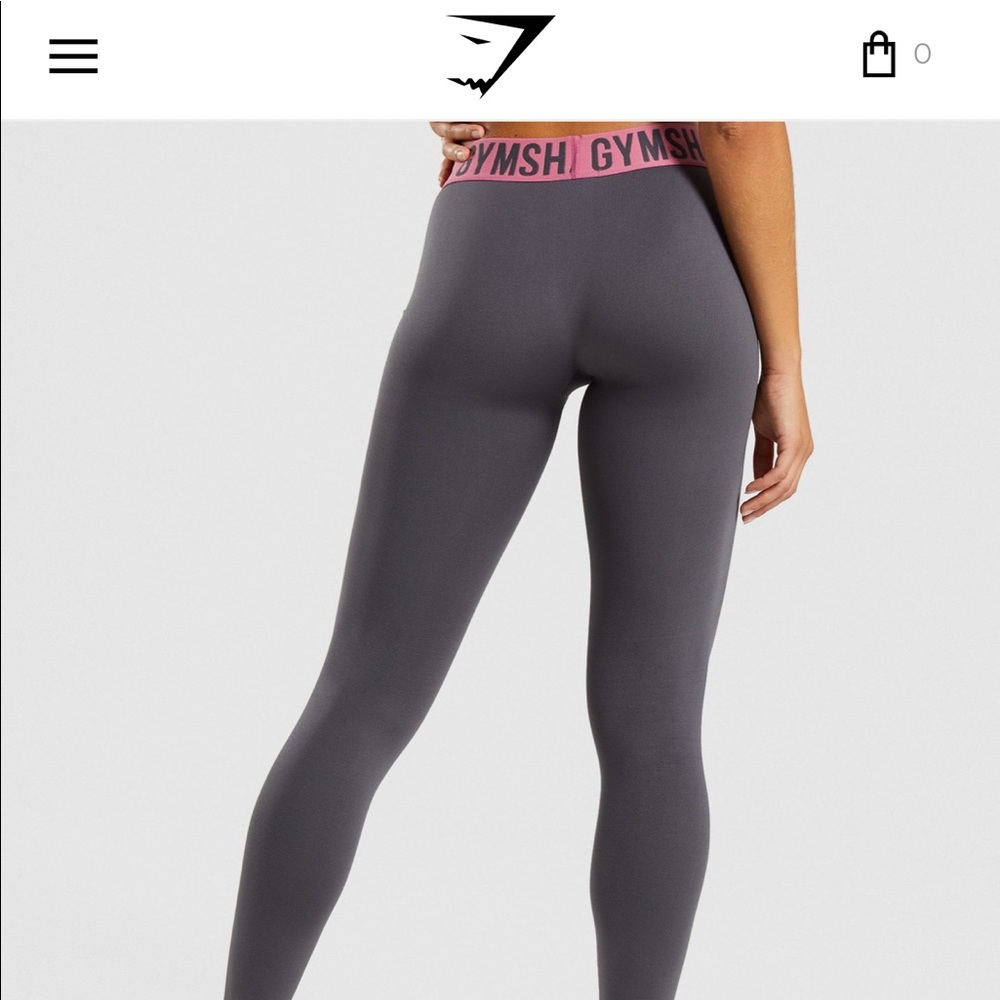 Gymshark Fit Leggings - charcoal/ dusty pink